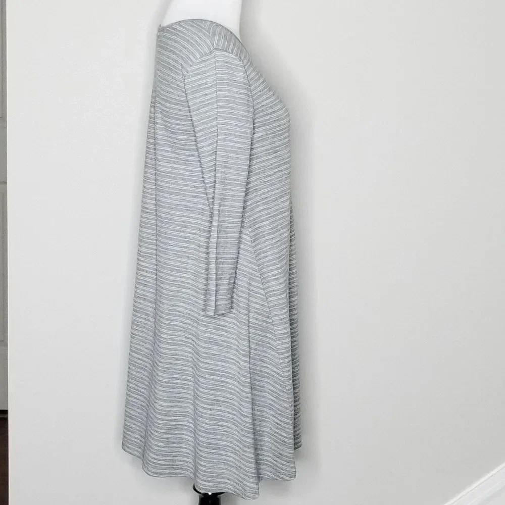Garnet Hill Gray Striped Knit Dress XS - Picture 2 of 6